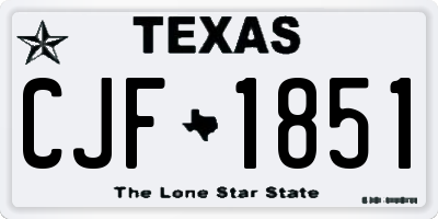 TX license plate CJF1851