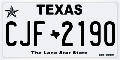 TX license plate CJF2190