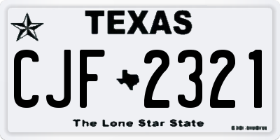 TX license plate CJF2321