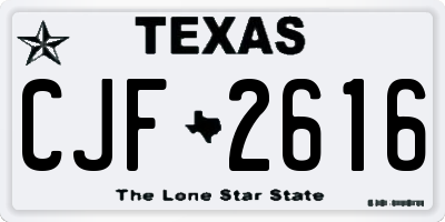 TX license plate CJF2616