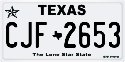TX license plate CJF2653