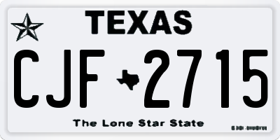 TX license plate CJF2715