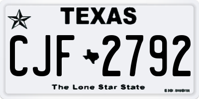 TX license plate CJF2792