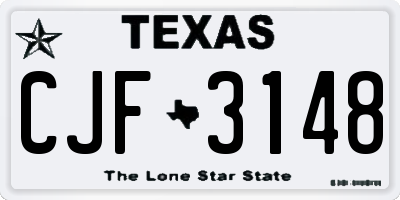 TX license plate CJF3148