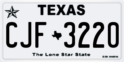 TX license plate CJF3220