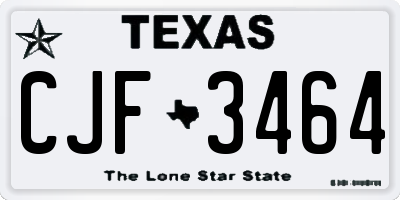 TX license plate CJF3464