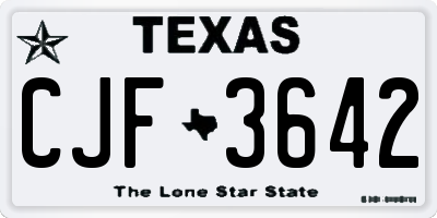 TX license plate CJF3642