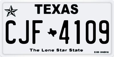 TX license plate CJF4109