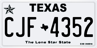 TX license plate CJF4352