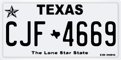 TX license plate CJF4669
