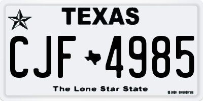 TX license plate CJF4985