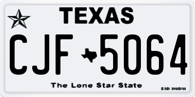 TX license plate CJF5064