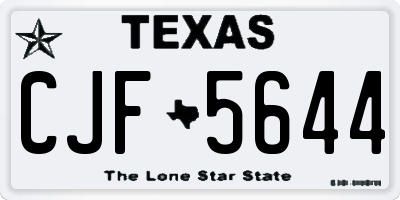 TX license plate CJF5644