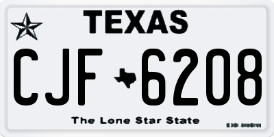 TX license plate CJF6208