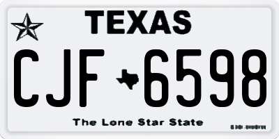 TX license plate CJF6598