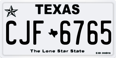 TX license plate CJF6765