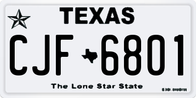 TX license plate CJF6801