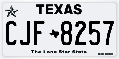 TX license plate CJF8257