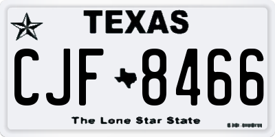 TX license plate CJF8466