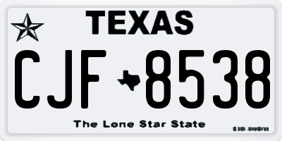 TX license plate CJF8538