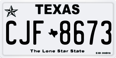 TX license plate CJF8673