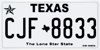TX license plate CJF8833