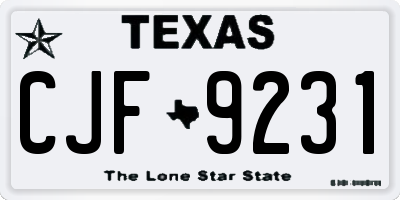 TX license plate CJF9231