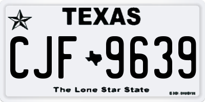 TX license plate CJF9639