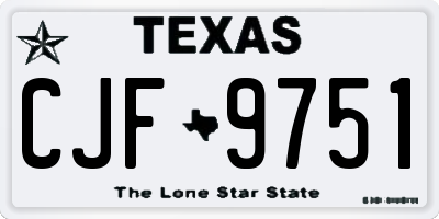 TX license plate CJF9751