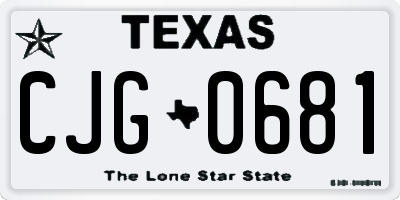 TX license plate CJG0681