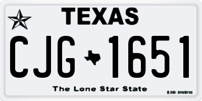 TX license plate CJG1651