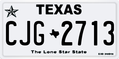 TX license plate CJG2713