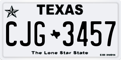 TX license plate CJG3457
