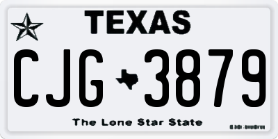 TX license plate CJG3879
