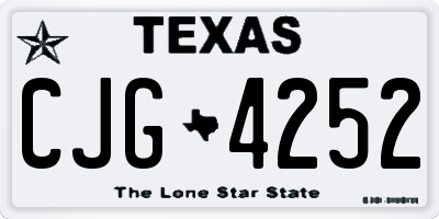TX license plate CJG4252