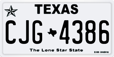 TX license plate CJG4386