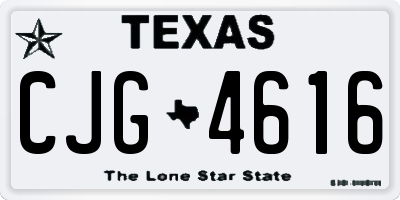 TX license plate CJG4616