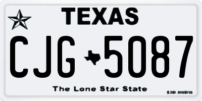 TX license plate CJG5087