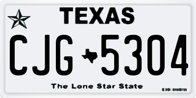 TX license plate CJG5304
