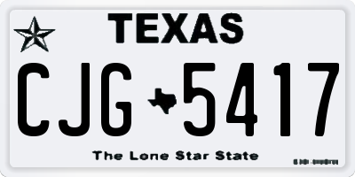TX license plate CJG5417