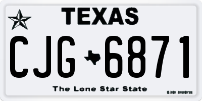 TX license plate CJG6871