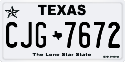 TX license plate CJG7672