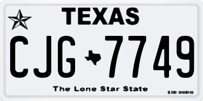 TX license plate CJG7749