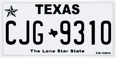 TX license plate CJG9310