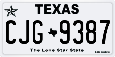 TX license plate CJG9387