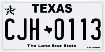 TX license plate CJH0113