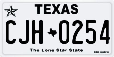 TX license plate CJH0254