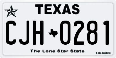 TX license plate CJH0281