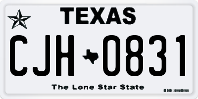 TX license plate CJH0831