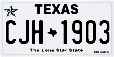 TX license plate CJH1903